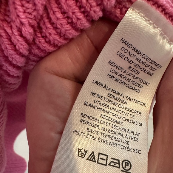 FREE PEOPLE Soft Raspberry Pink Chunky Crew Neck Sweater - NWT  MSRP $128 Size M - Picture 5 of 6